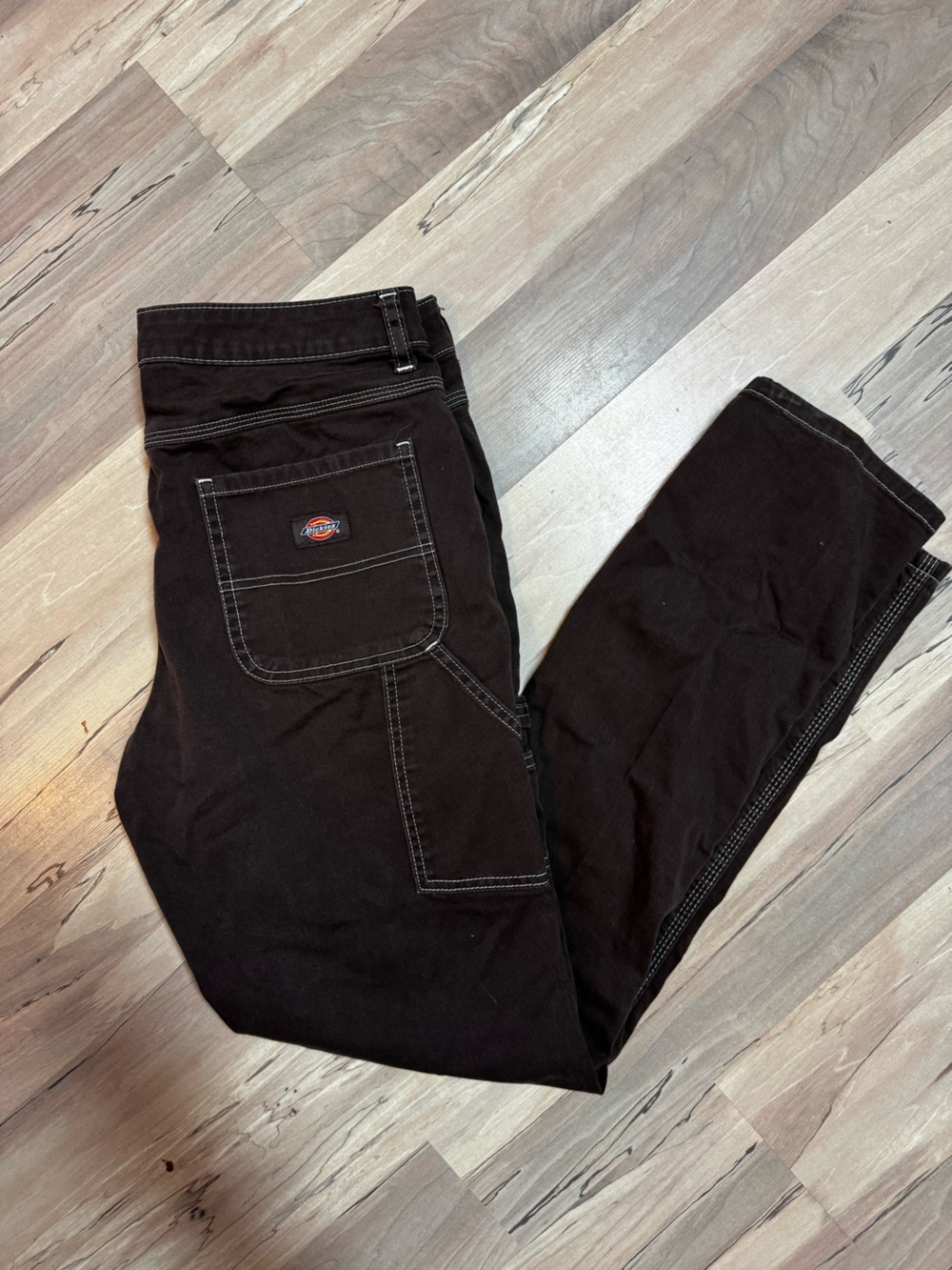 Dickies Women’s Brown Carpenter Pants 29x29 Contrast Stitch Utility Workwear Y2K